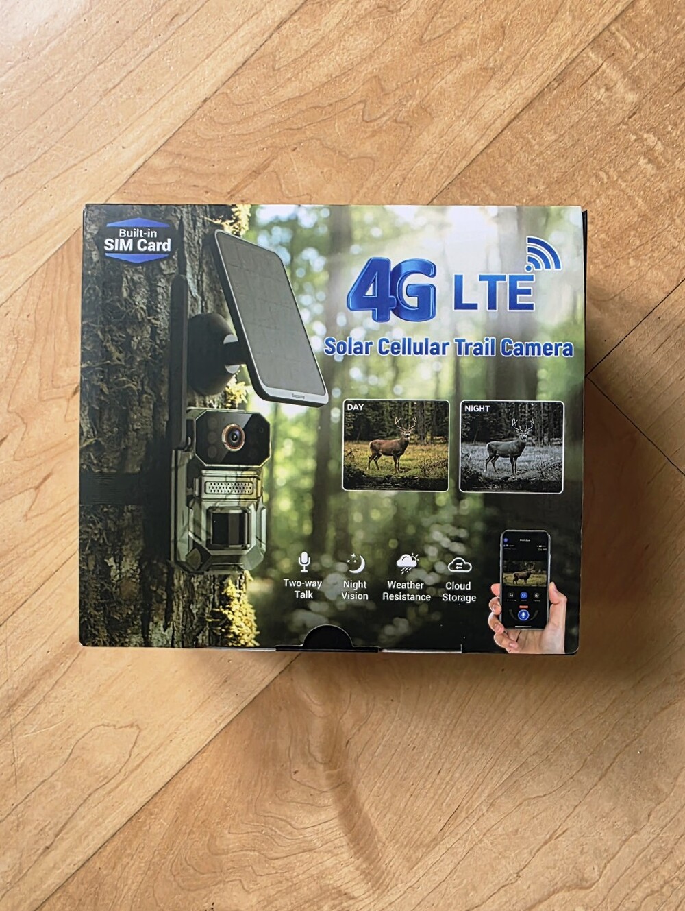 NIB 4G LTE Solar Cellular Trail Camera - Green/Camouflage